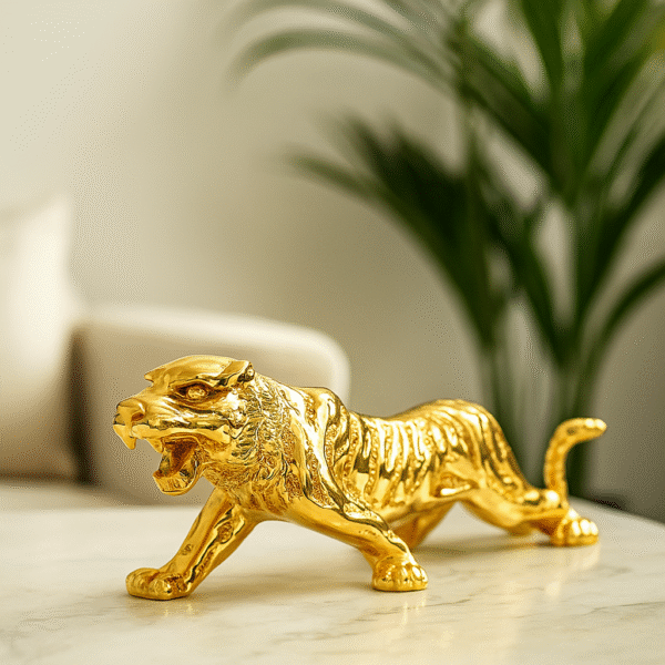 Golden Tiger Figurine - Luxury Decor