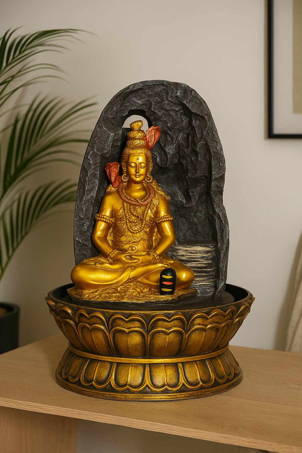 20250904_1438_Elegant20Product20Showcase_remix_01k49zm1djegaa3d0j6sp0etjh.png Golden Shiva Water Fountain Decor - Image 1