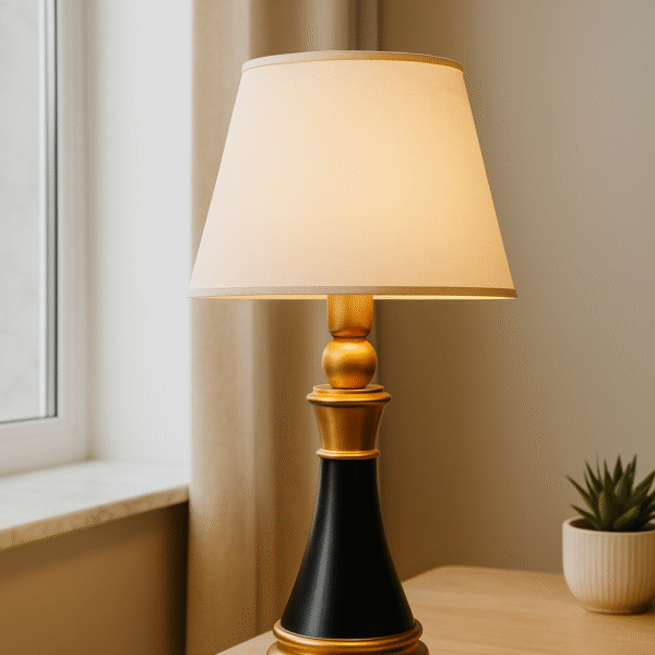 Golden Black Shade Table Lamp - Elegant Decor