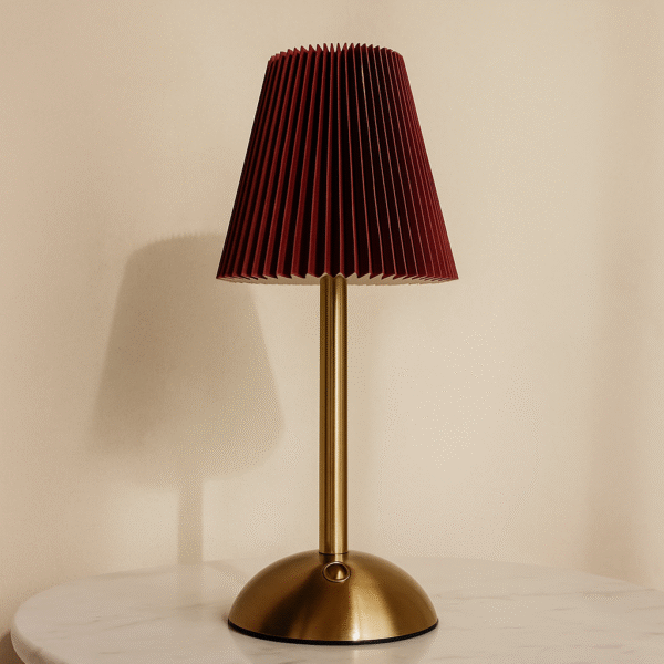 Modern Red Shade Table Lamp - Minimalist Design