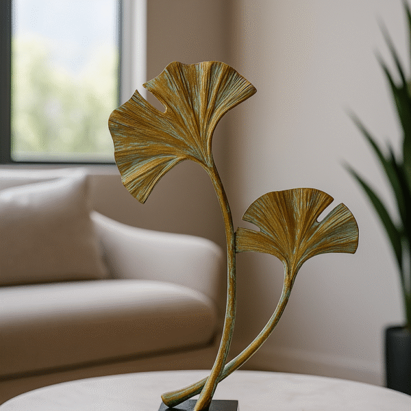 Modern Ginkgo Sculpture Display