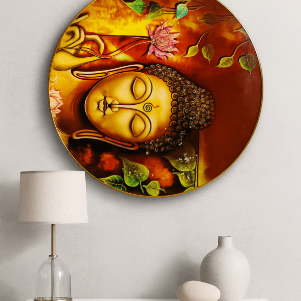 Buddha Round Wall Plate - Divine Serenity