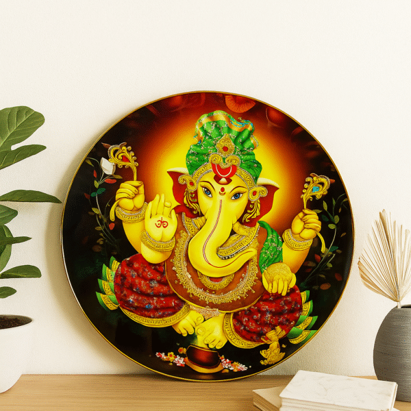 Vibrant Lord Ganesha Wall Plate - Artistic Decor