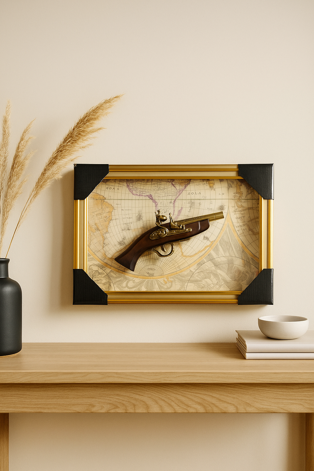 20250906_0144_Antique20Pistol20Display_remix_01k4dr242pfpsr3b6c5eybvj14.png Antique Pistol Display - Image 1