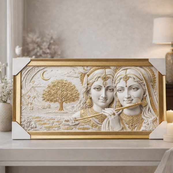 Radha Krishna Marble Wall Frame