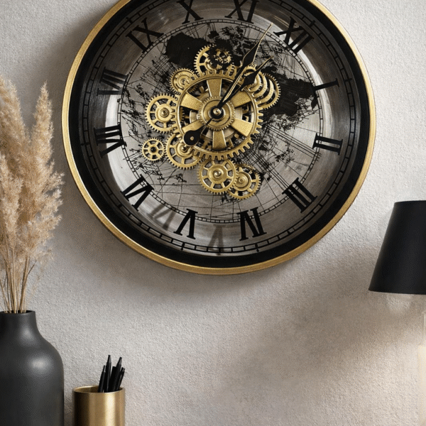 Luxury Roman Gear Wall Clock