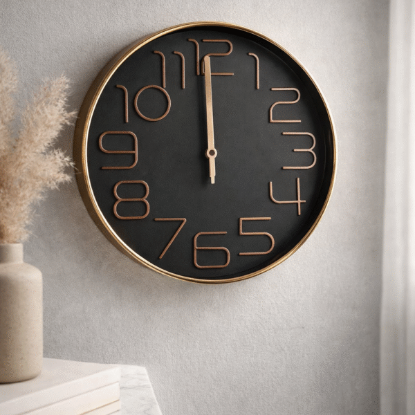 Modern Black Gold Wall Clock